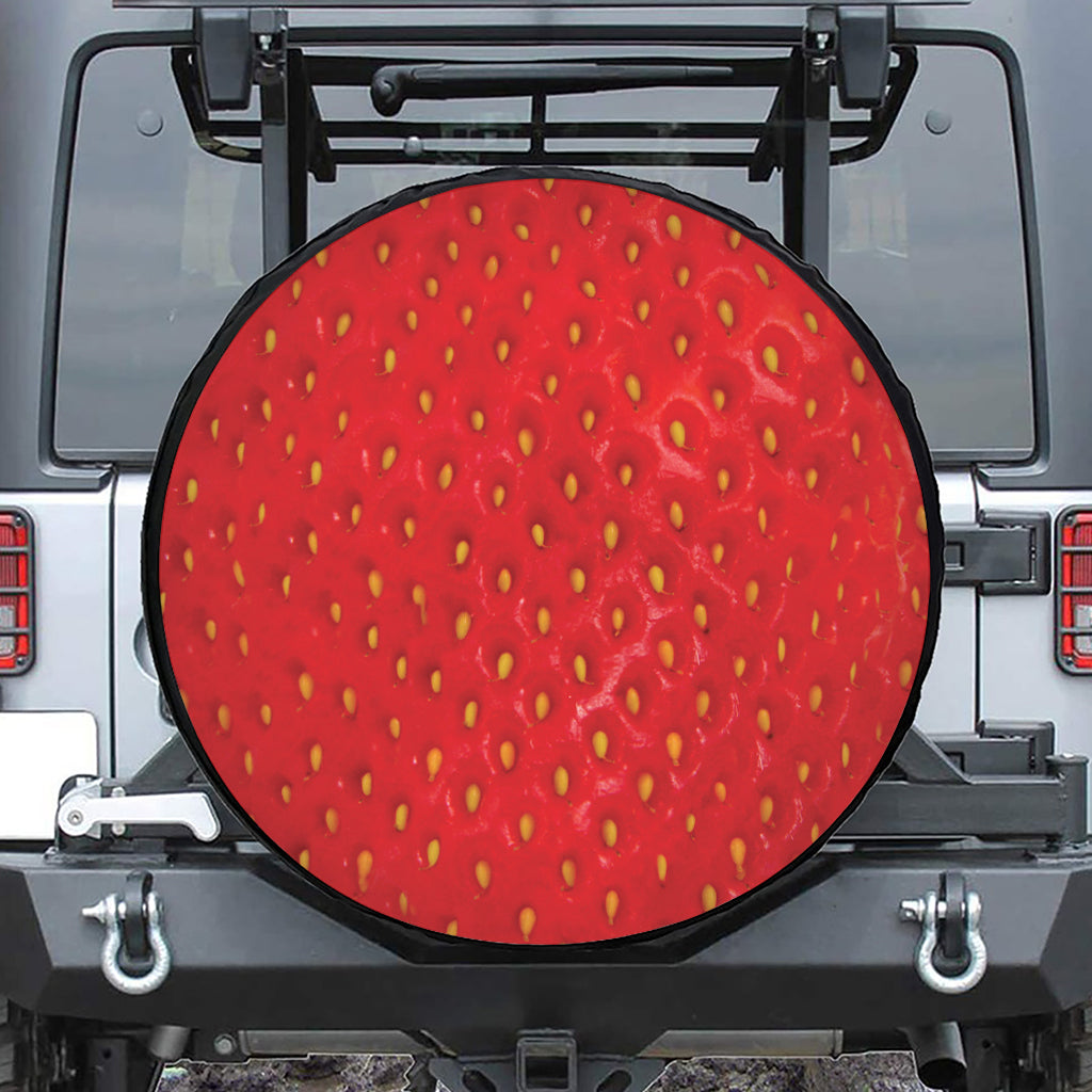 Red Strawberry Print Tire Cover