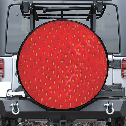 Red Strawberry Print Tire Cover