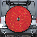 Red Strawberry Print Tire Cover With Camera Hole