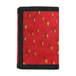 Red Strawberry Print Trifold Wallet