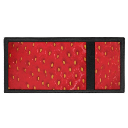 Red Strawberry Print Trifold Wallet