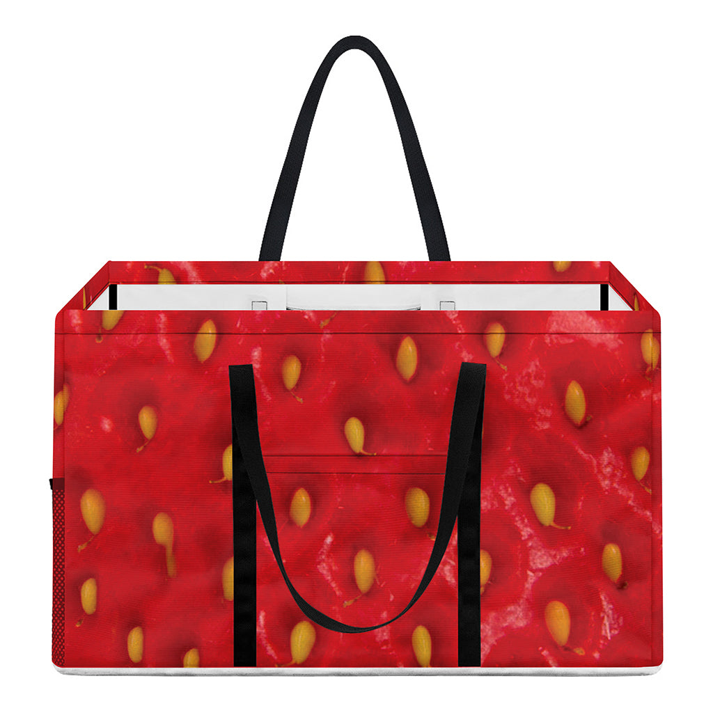 Red Strawberry Print Utility Tote Bag
