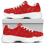 Red Strawberry Print White Chunky Shoes