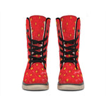 Red Strawberry Print Winter Boots