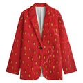 Red Strawberry Print Women's Blazer