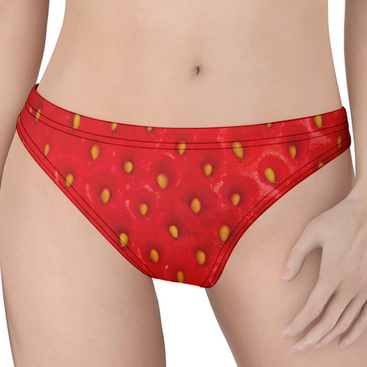 Red Strawberry Print Women's Thong