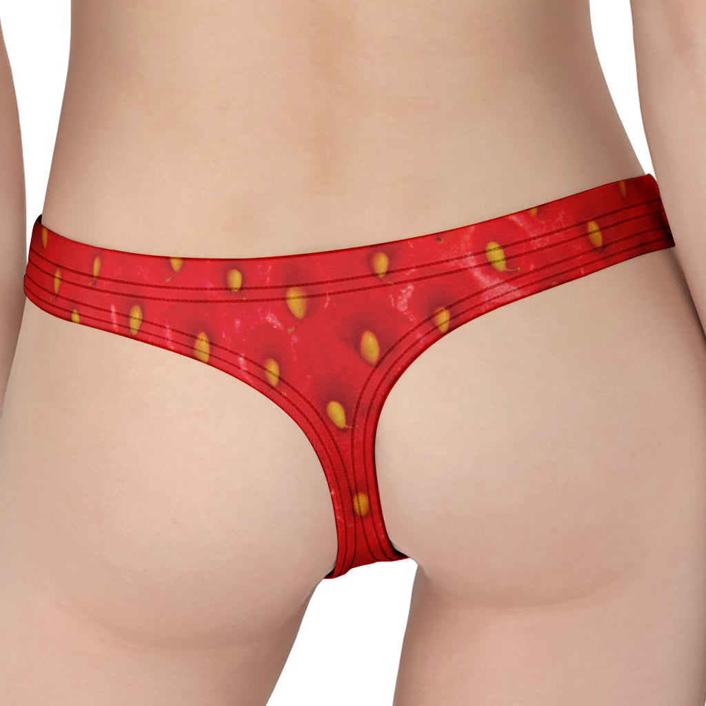 Red Strawberry Print Women's Thong