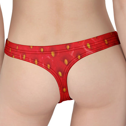 Red Strawberry Print Women's Thong
