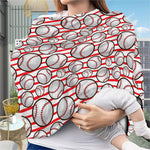Red Striped Baseball Pattern Print Baby Seat Cover