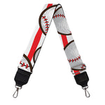 Red Striped Baseball Pattern Print Bag Strap