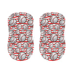 Red Striped Baseball Pattern Print Bar Stool Covers
