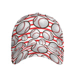 Red Striped Baseball Pattern Print Baseball Cap