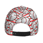 Red Striped Baseball Pattern Print Baseball Cap
