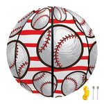 Red Striped Baseball Pattern Print Basketball