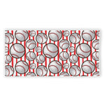 Red Striped Baseball Pattern Print Beach Towel