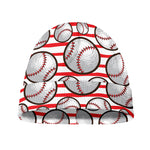 Red Striped Baseball Pattern Print Beanie