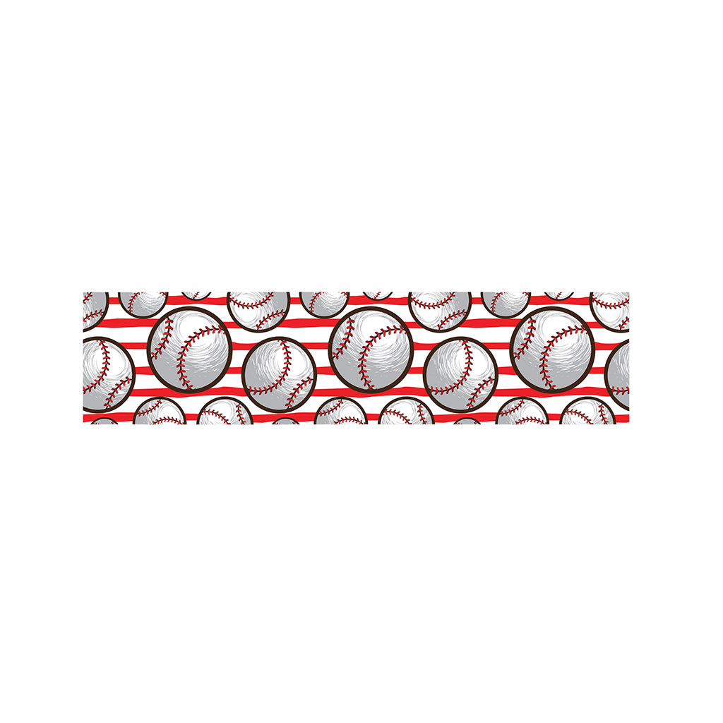 Red Striped Baseball Pattern Print Bed Runner