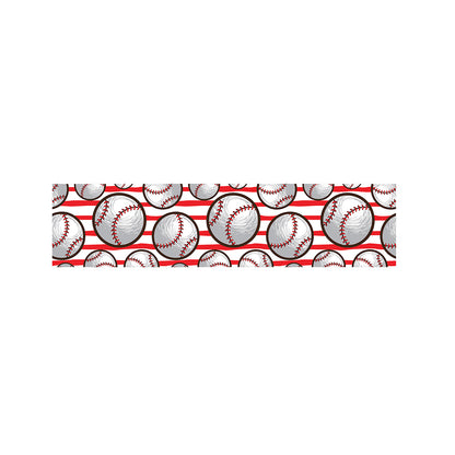 Red Striped Baseball Pattern Print Bed Runner