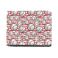 Red Striped Baseball Pattern Print Bifold Wallet
