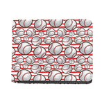 Red Striped Baseball Pattern Print Bifold Wallet