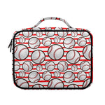 Red Striped Baseball Pattern Print Briefcase Bible Bag