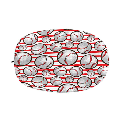 Red Striped Baseball Pattern Print Car Side Mirror Covers