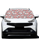 Red Striped Baseball Pattern Print Car Windshield Snow Cover