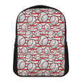 Red Striped Baseball Pattern Print Casual Backpack