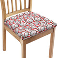 Red Striped Baseball Pattern Print Chair Cushion Cover
