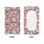 Red Striped Baseball Pattern Print Changing Pad Cover
