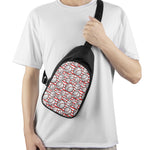 Red Striped Baseball Pattern Print Chest Bag