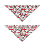 Red Striped Baseball Pattern Print Dog Bandana