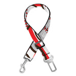 Red Striped Baseball Pattern Print Dog Seat Belt