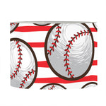 Red Striped Baseball Pattern Print Drum Lamp Shade