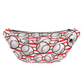 Red Striped Baseball Pattern Print Fanny Pack