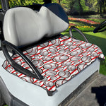Red Striped Baseball Pattern Print Golf Cart Seat Cover