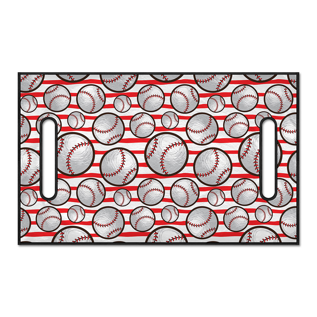 Red Striped Baseball Pattern Print Golf Cart Seat Cover
