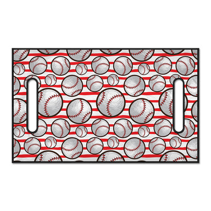 Red Striped Baseball Pattern Print Golf Cart Seat Cover