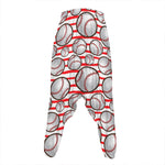 Red Striped Baseball Pattern Print Hammer Pants