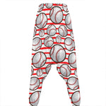 Red Striped Baseball Pattern Print Hammer Pants