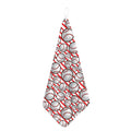 Red Striped Baseball Pattern Print Hand Towel