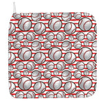 Red Striped Baseball Pattern Print Hand Towel