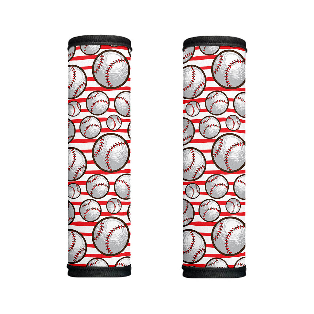 Red Striped Baseball Pattern Print Handle Covers