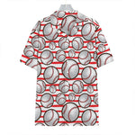 Red Striped Baseball Pattern Print Hawaiian Shirt
