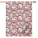 Red Striped Baseball Pattern Print House Flag