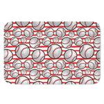 Red Striped Baseball Pattern Print Indoor Door Mat