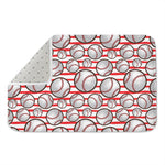 Red Striped Baseball Pattern Print Indoor Door Mat