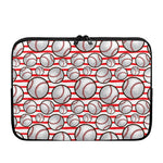 Red Striped Baseball Pattern Print Laptop Sleeve