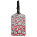 Red Striped Baseball Pattern Print Luggage Tag