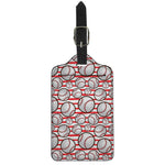 Red Striped Baseball Pattern Print Luggage Tag
